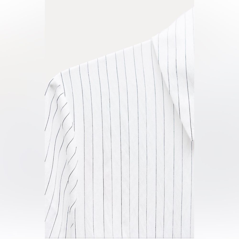 Zara STRIPED SHIRT DRESS ZW COLLECTION $89.90 Size Large NWT - Picture 5 of 7